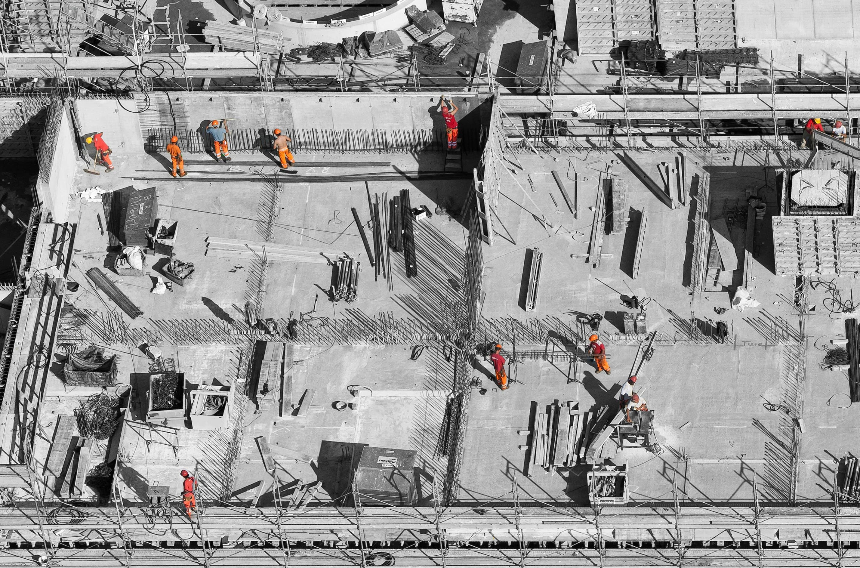 Baustelle mit Betonarbeiten - ConcreTrack Monitoring